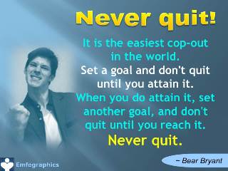 Never quit quotes Emfographics Emotional Infographics